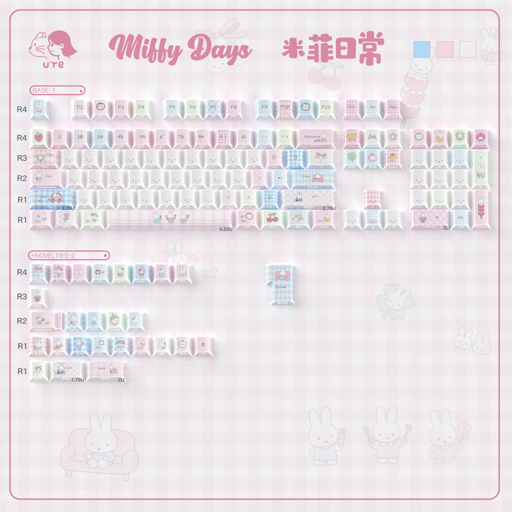 UR82 Strawberry Dessert Bundle | Keyboard + Keycap Set | Pink Aesthetic Mechanical Keyboard