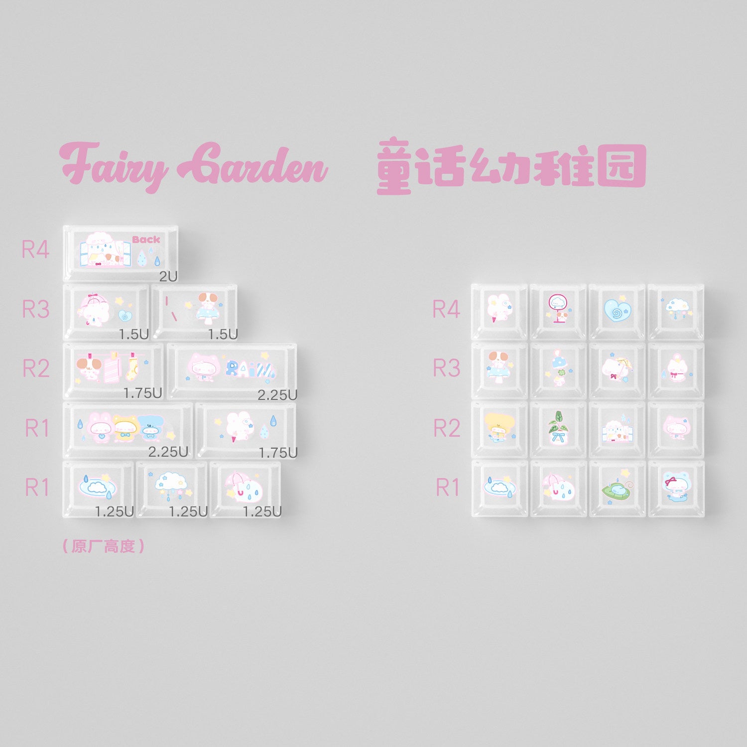 Fairy Tale Kindergarten Keycap Set | Cherry & MOA Profile PBT Keycaps