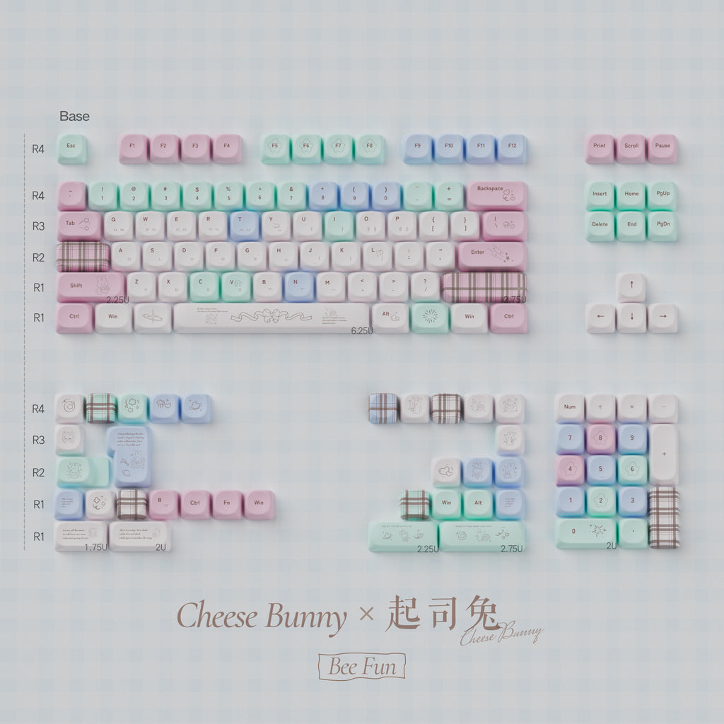 Beefun Cheese Rabbit mechanical keyboard keycaps