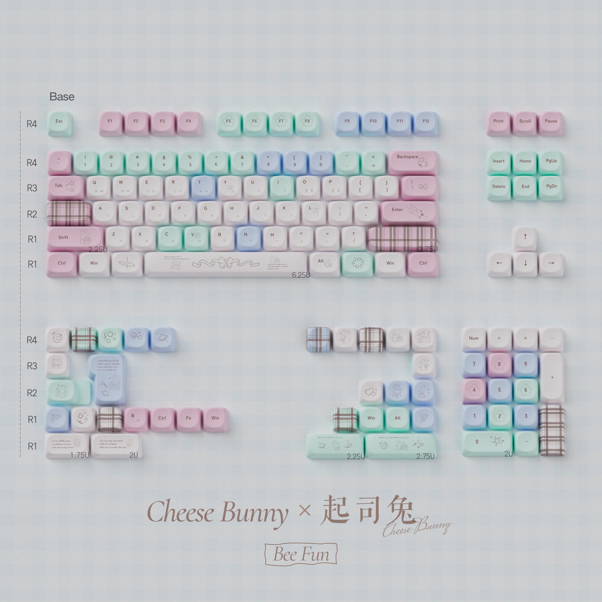 Beefun Cheese Rabbit mechanical keyboard keycaps