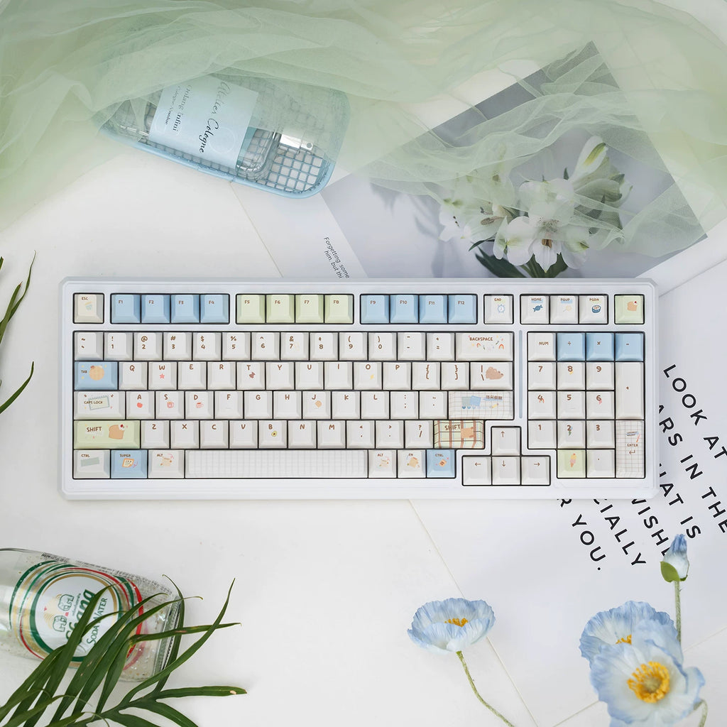 UR98 White Three-Mode Mechanical Keyboard | Gasket RGB Hot-Swap Custom Kit