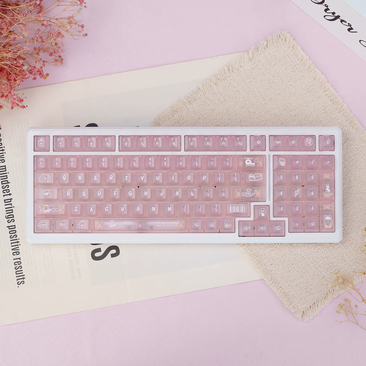 UR98 White Three-Mode Mechanical Keyboard | Gasket RGB Hot-Swap Custom Kit