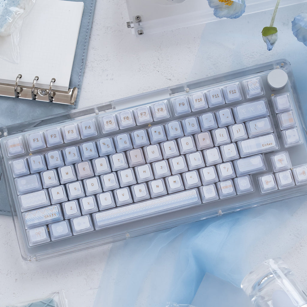 Urelab Winter Letter Dual-Layer Pudding Keycap Set