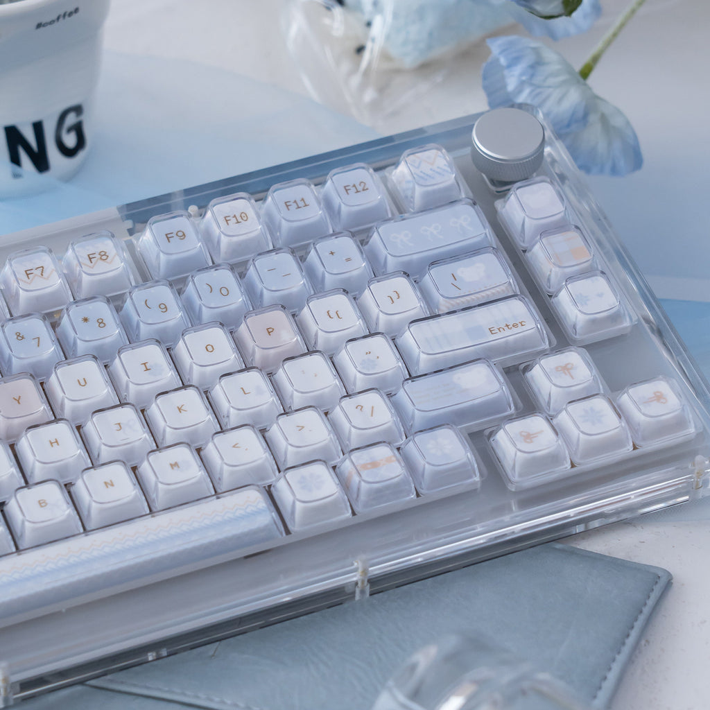 Urelab Winter Letter Dual-Layer Pudding Keycap Set