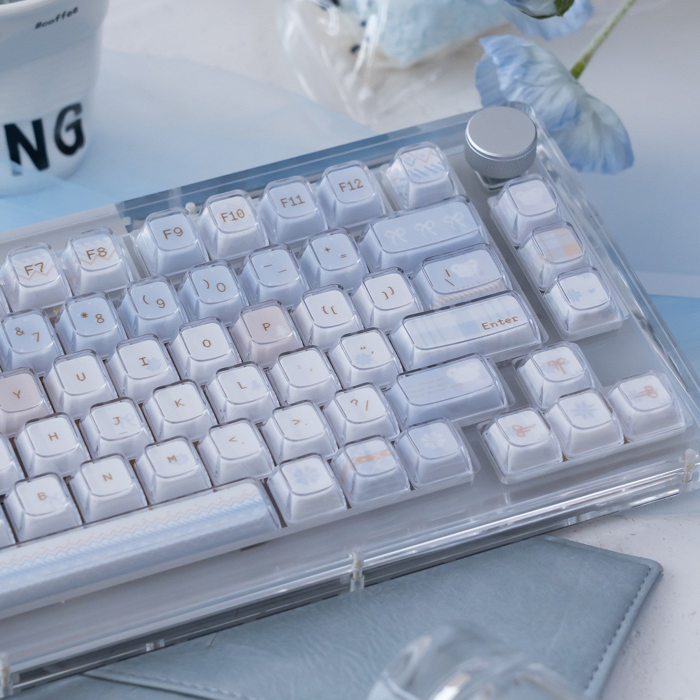 Urelab Winter Letter Dual-Layer Pudding Keycap Set