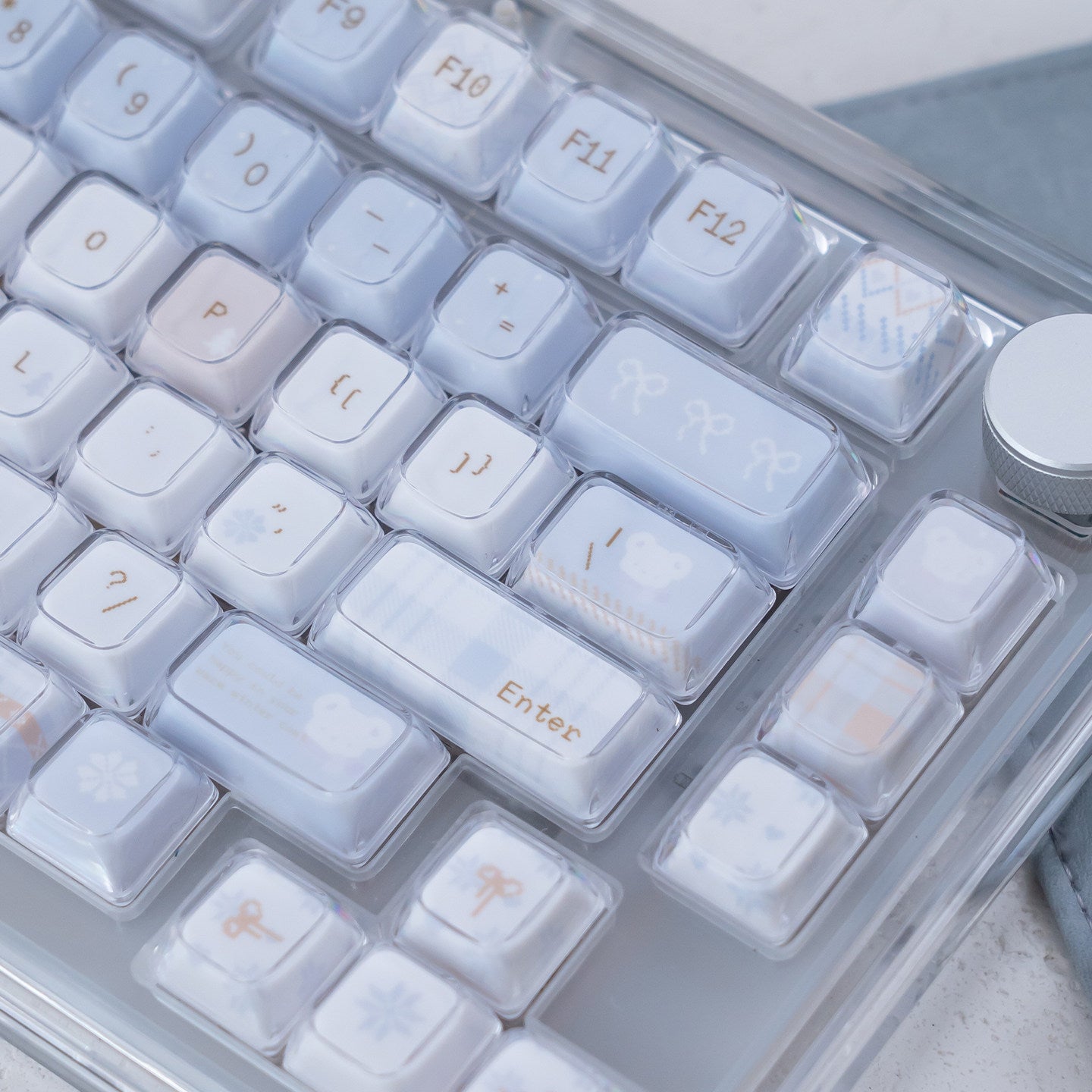 Urelab Winter Letter Dual-Layer Pudding Keycap Set