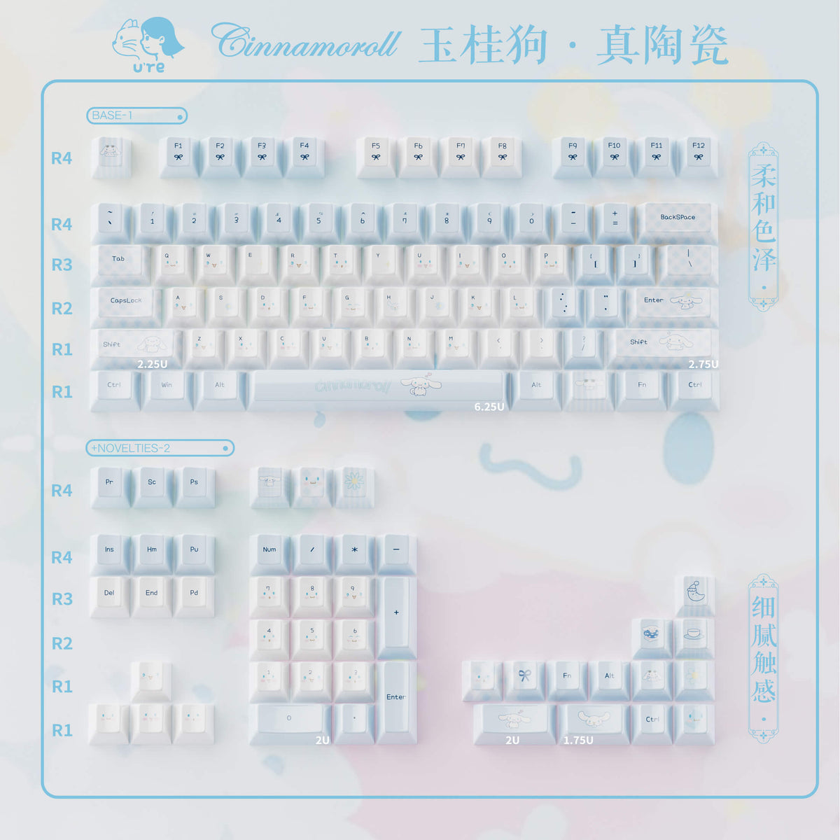 Big Ear Dog Ceramic Keycap Set