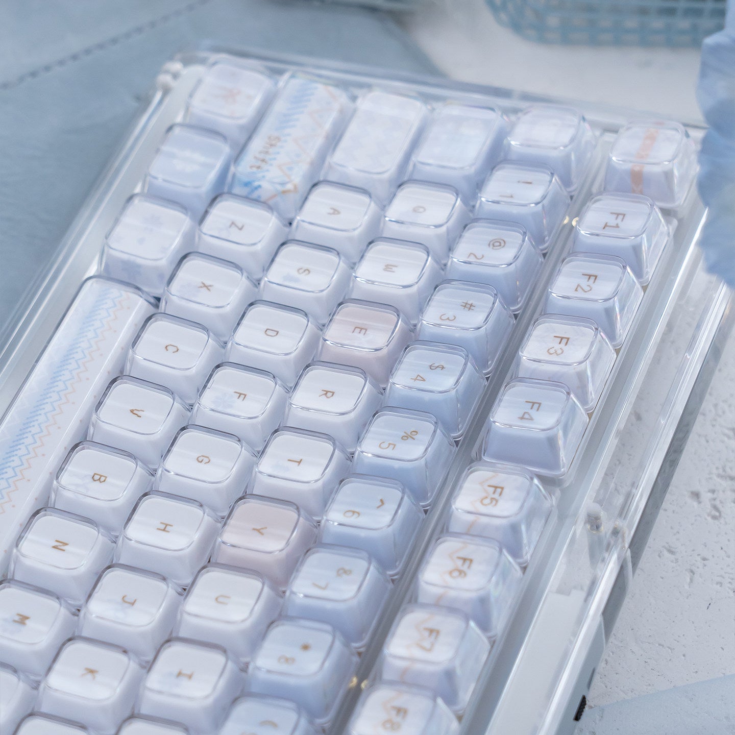 Urelab Winter Letter Dual-Layer Pudding Keycap Set
